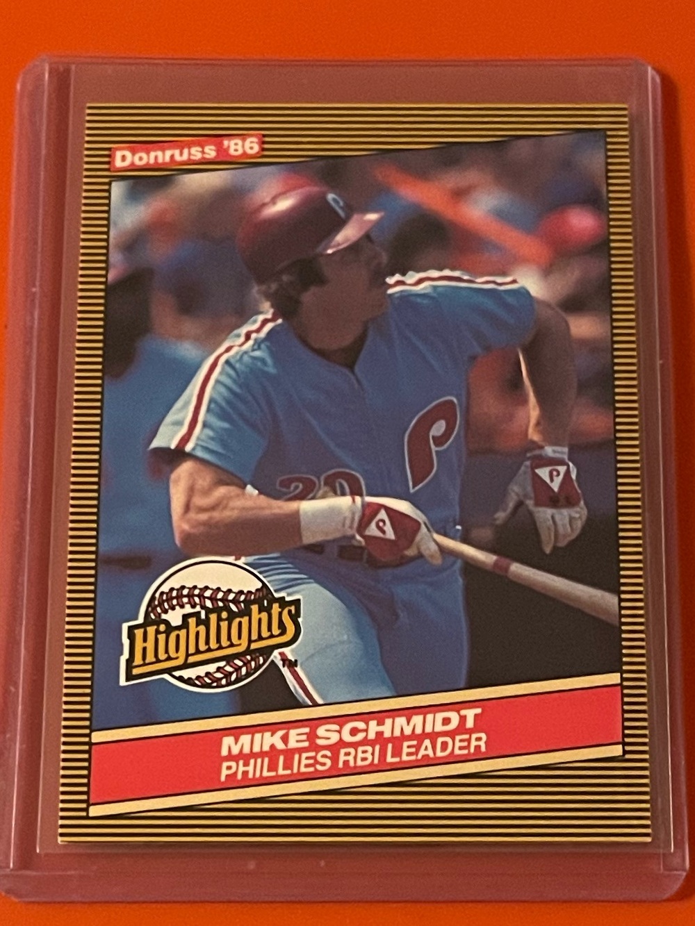Mike Schmidt #4 1986 Donruss Highlights Baseball Trading Card